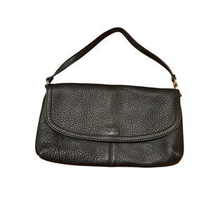 Coach black pebble leather mini bag wristlet